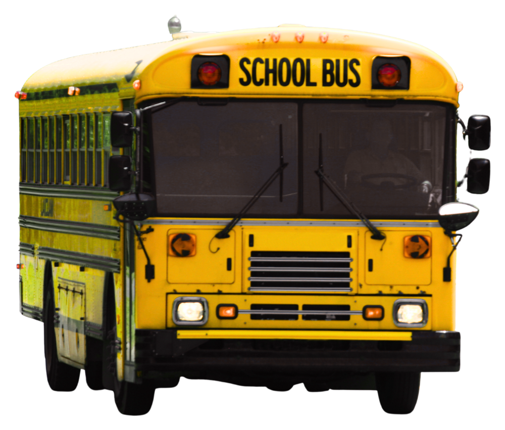 School bus with an optimized route path
